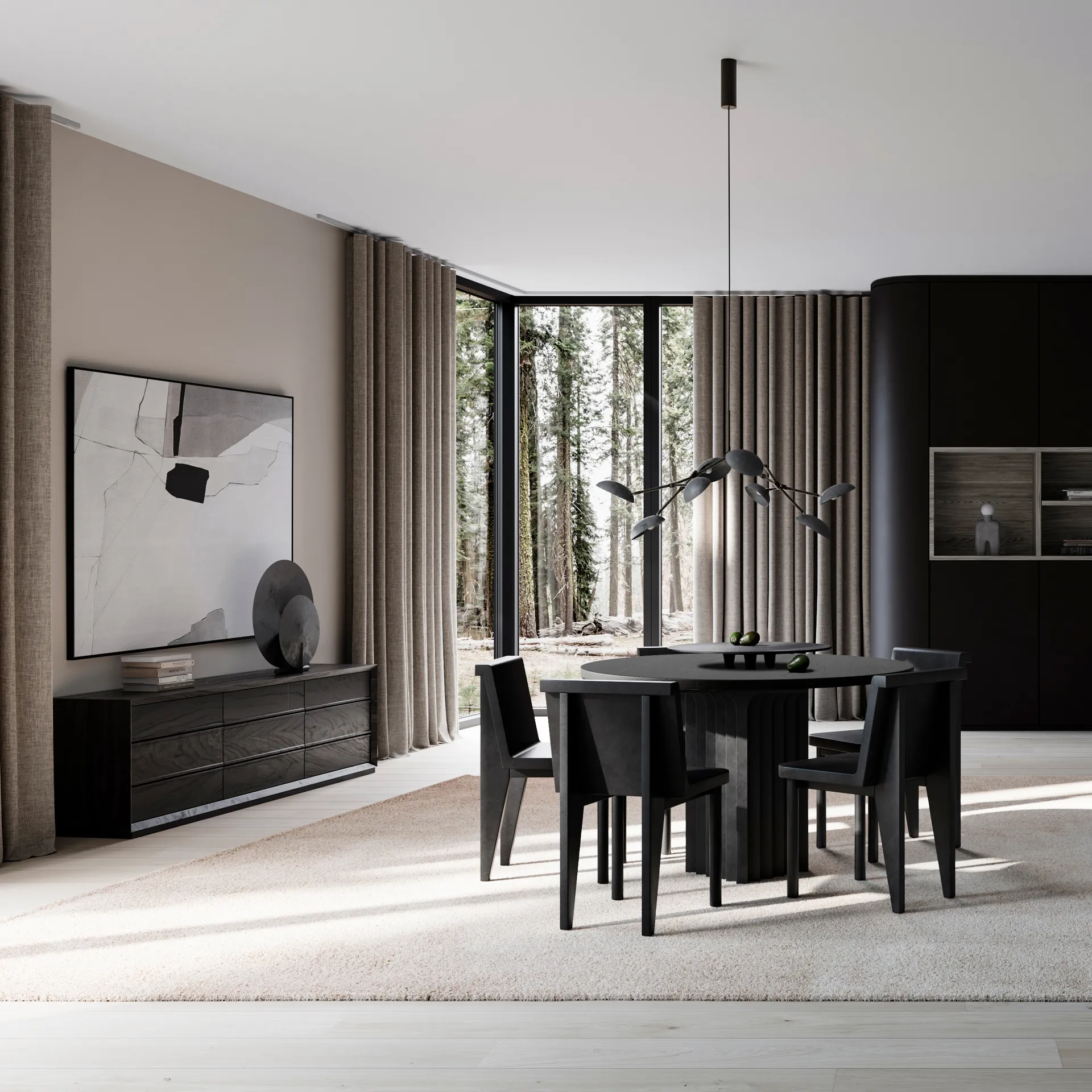 Arc matbord Ø120 cm, Coffee black oak 101 Copenhagen
