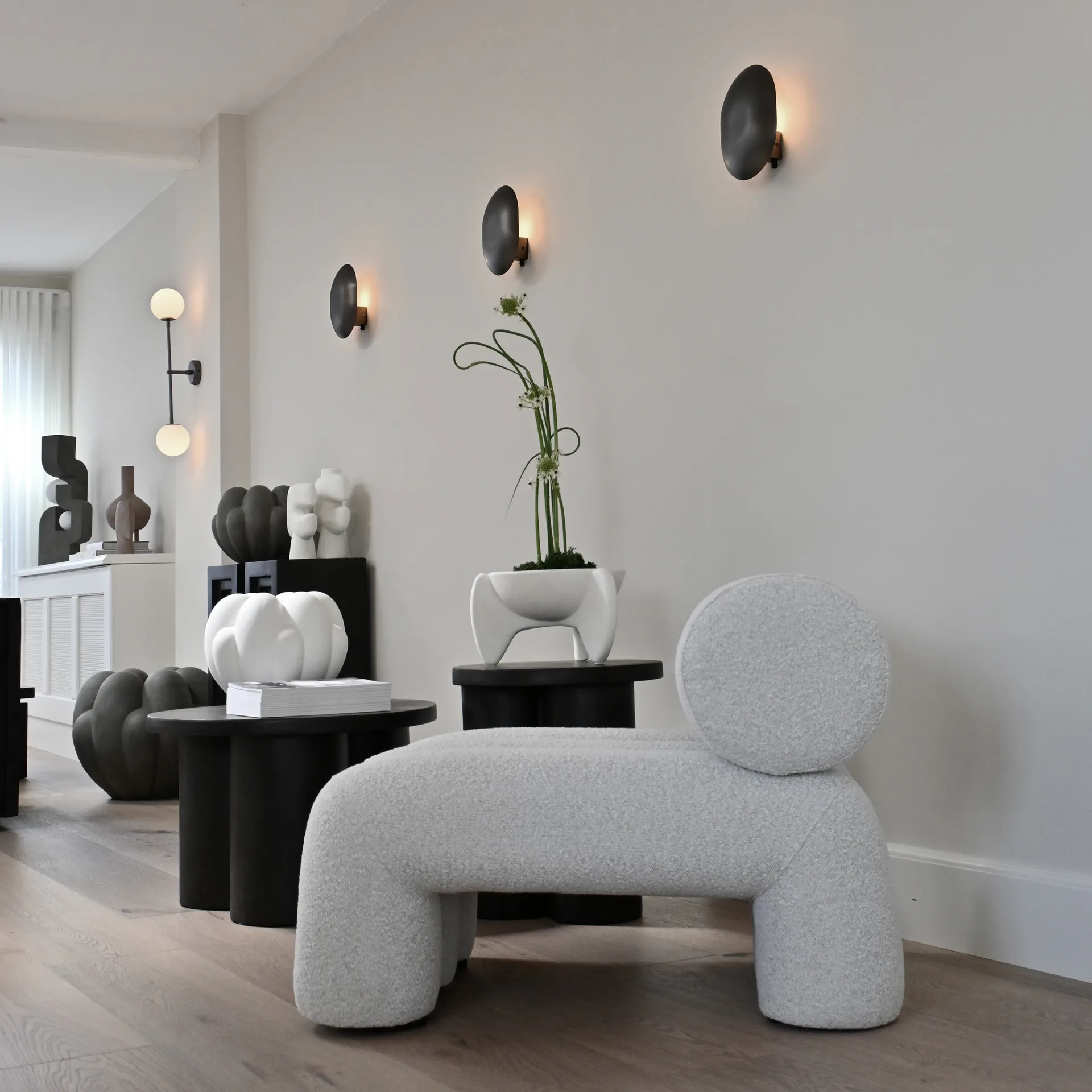 Foku Chair loungefåtölj, Bouclé 101 Copenhagen