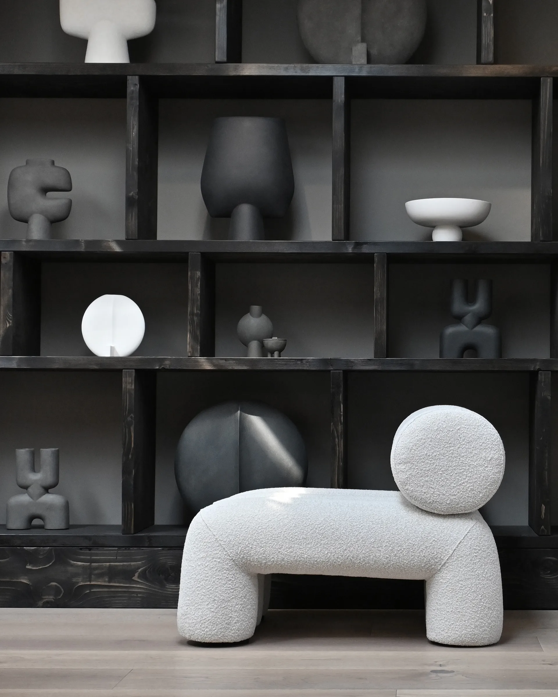 Foku Chair loungefåtölj, Bouclé 101 Copenhagen