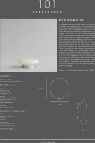 Hikari vägglampa - Opal White, Ø24 cm - 101 Copenhagen