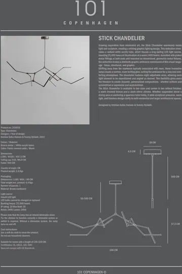 Stick chandelier takkrona - Bronze - 101 Copenhagen