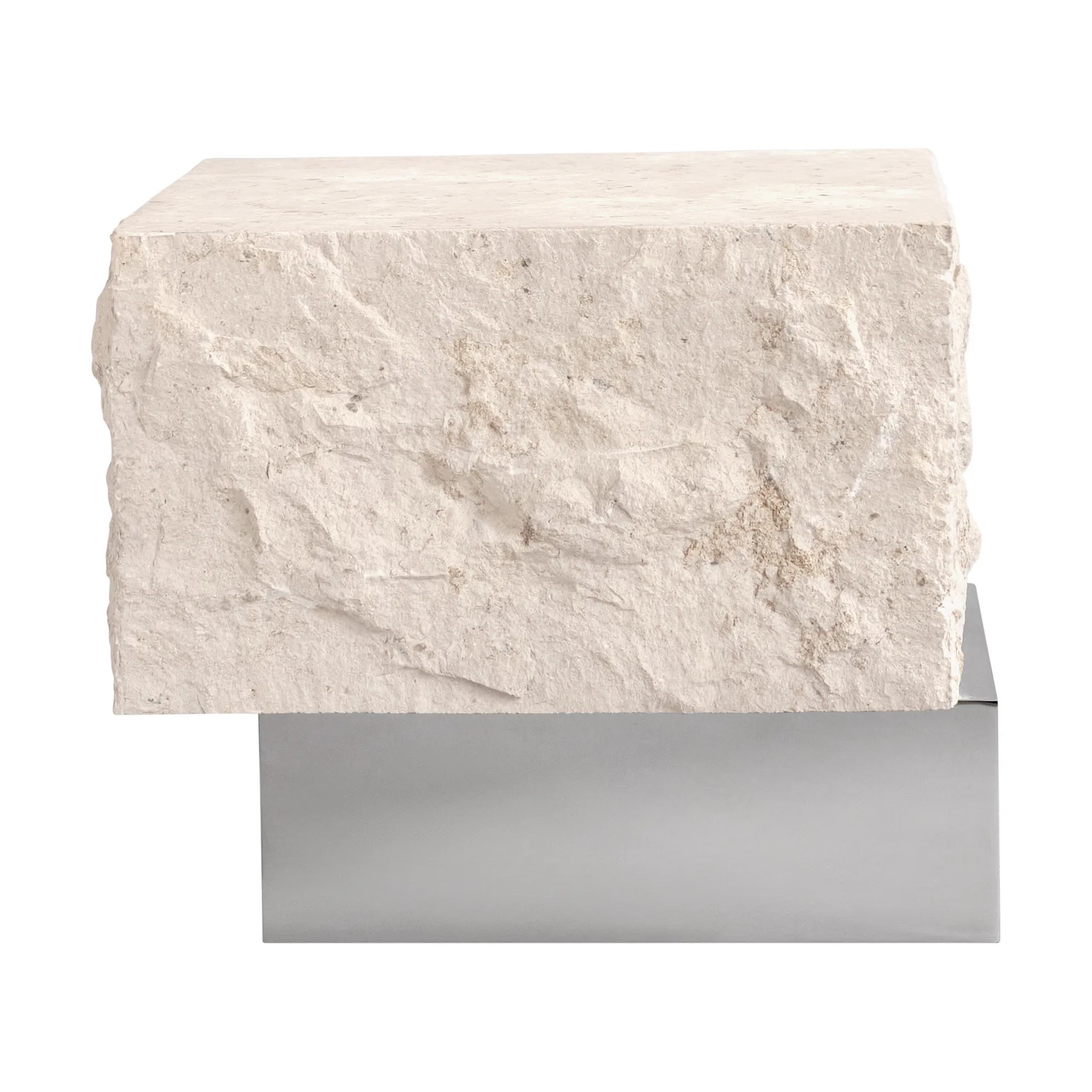 Temple sidobord low 42x40 cm, Chrome-limestone 101 Copenhagen