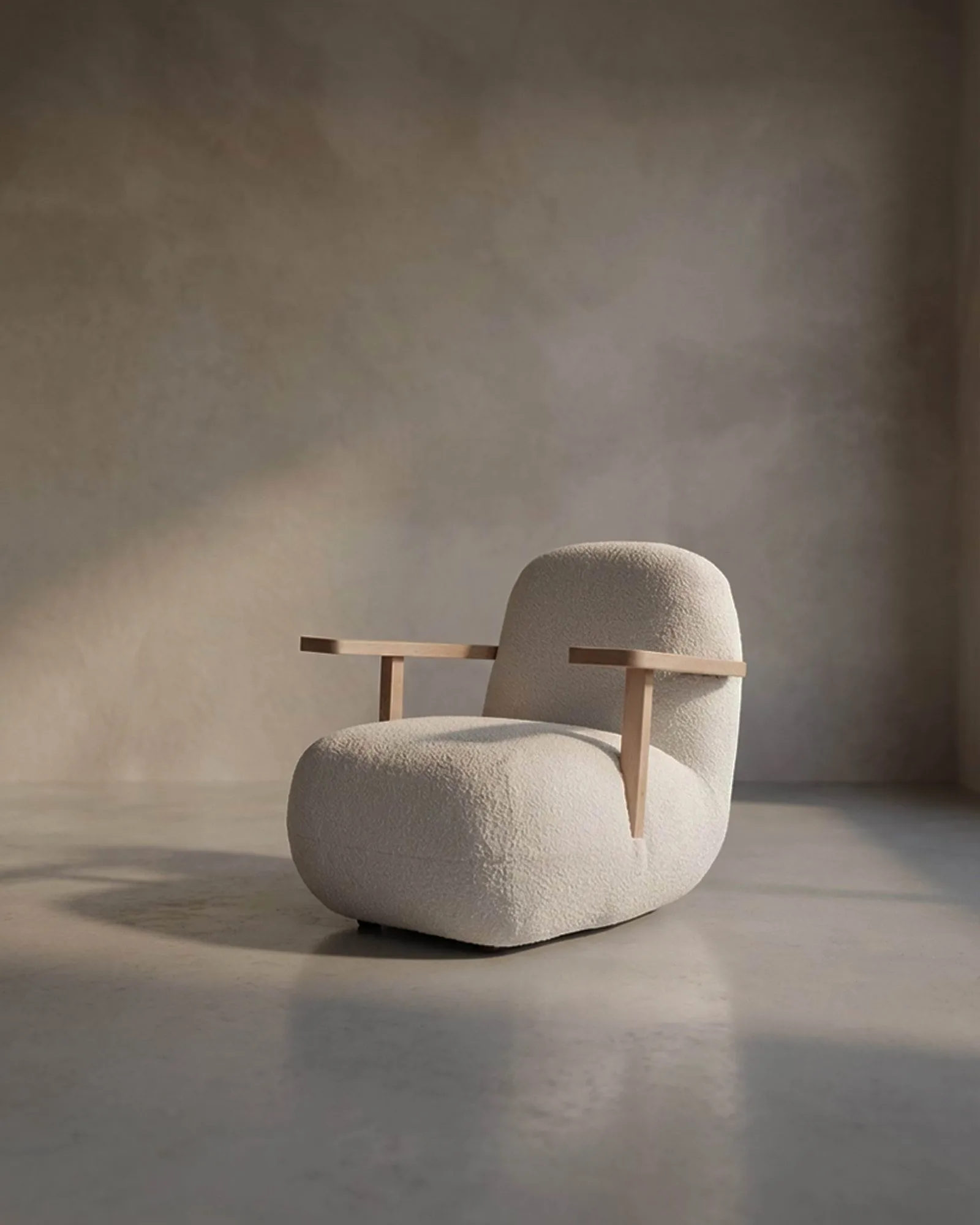 Toe chair fåtölj med armstöd, Natural oak-off white 101 Copenhagen
