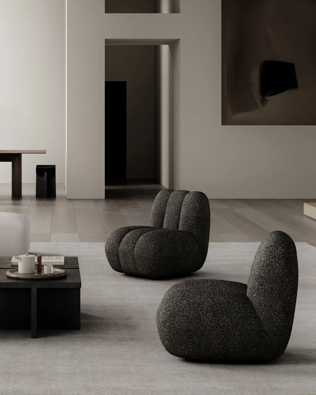 Toe loungefåtölj bouclé, Deep taupe 101 Copenhagen