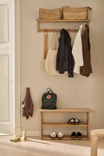 Bäckebo skohylla med sits - Ek, 80x48x30 cm - 1898