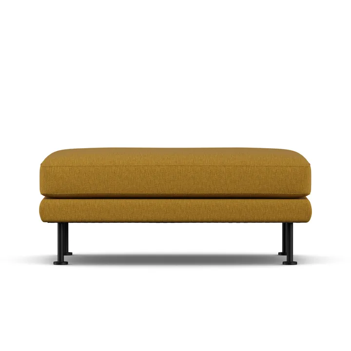 Bredhult fotpall - Luiza Mustard 3972-svart stål - 1898