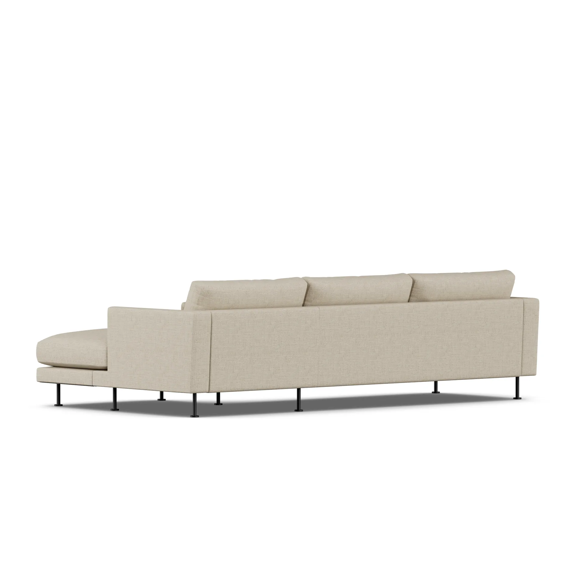 Bredhult soffa, Bern Beige 0341-svart stål, 2,5-sits C1 1898