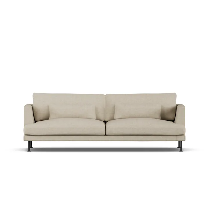 Bredhult soffa - Bern Beige 0341-svart stål, 3-sits - 1898