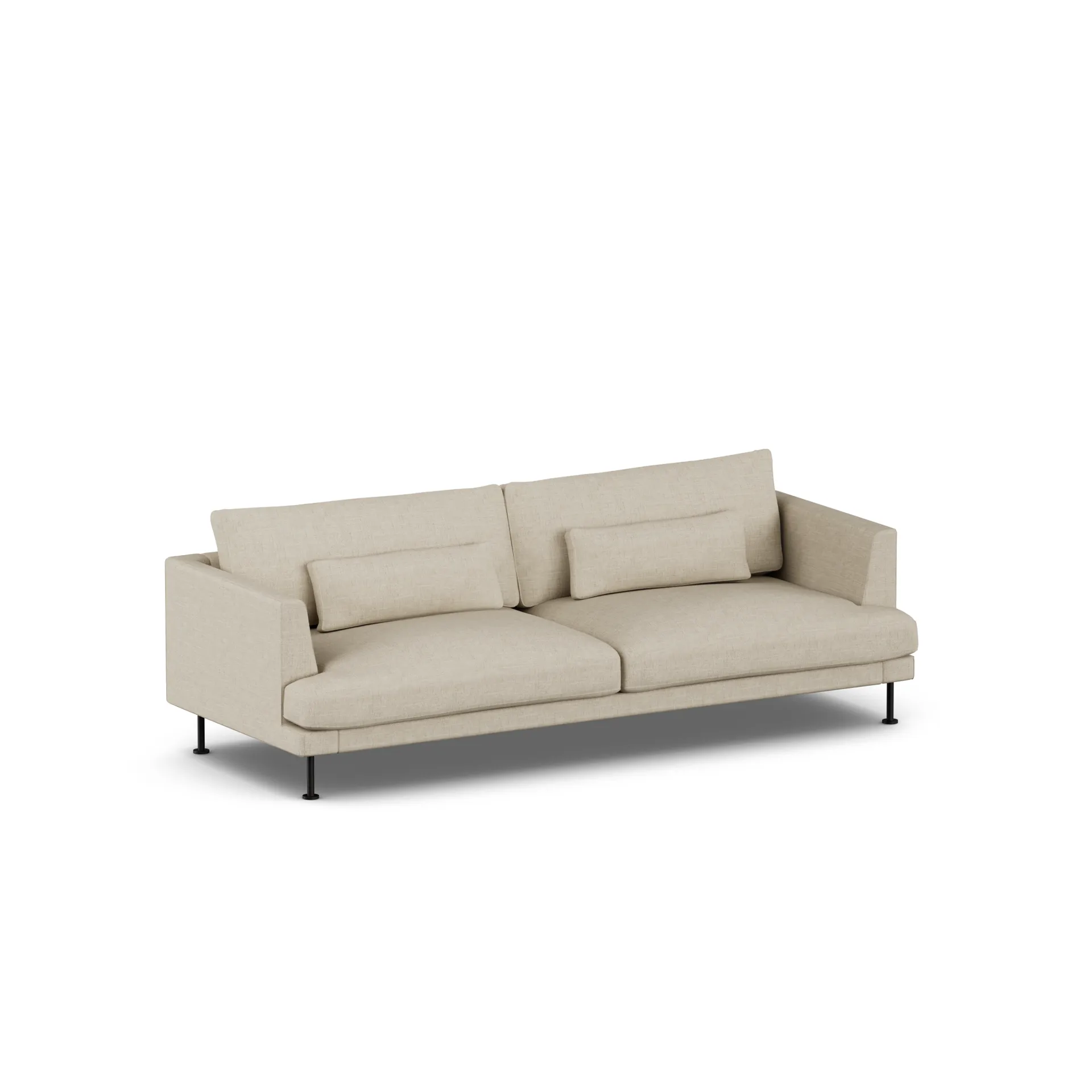 Bredhult soffa, Bern Beige 0341-svart stål, 3-sits 1898