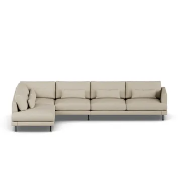 Bredhult soffa - Bern Beige 0341-svart stål, 4-sits B2 - 1898