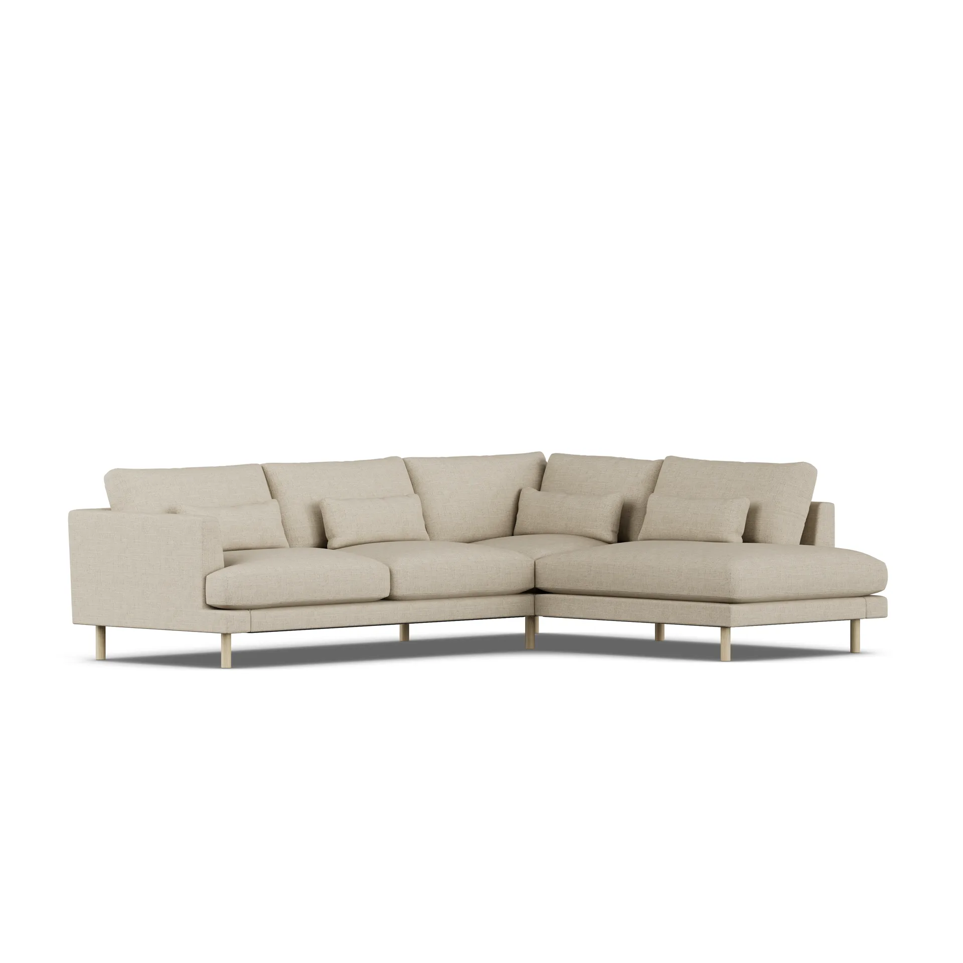 Bredhult soffa, Bern Beige 0341-vitoljad ek, 3-sits A1 1898