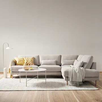 Bredhult soffa - Bern Beige 0341-vitoljad ek, 3-sits A1 - 1898