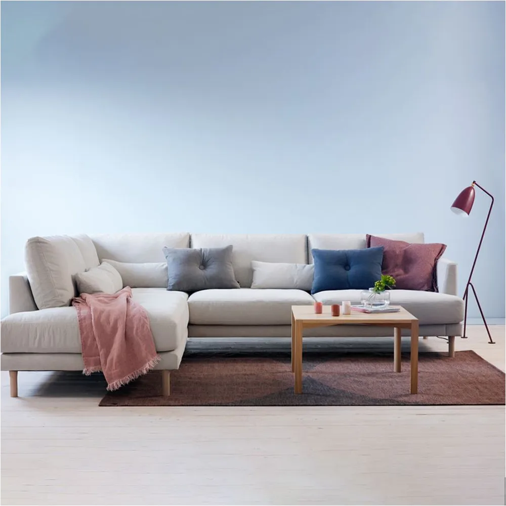 Bredhult soffa, Bern Beige 0341-vitoljad ek, 3-sits A2 1898