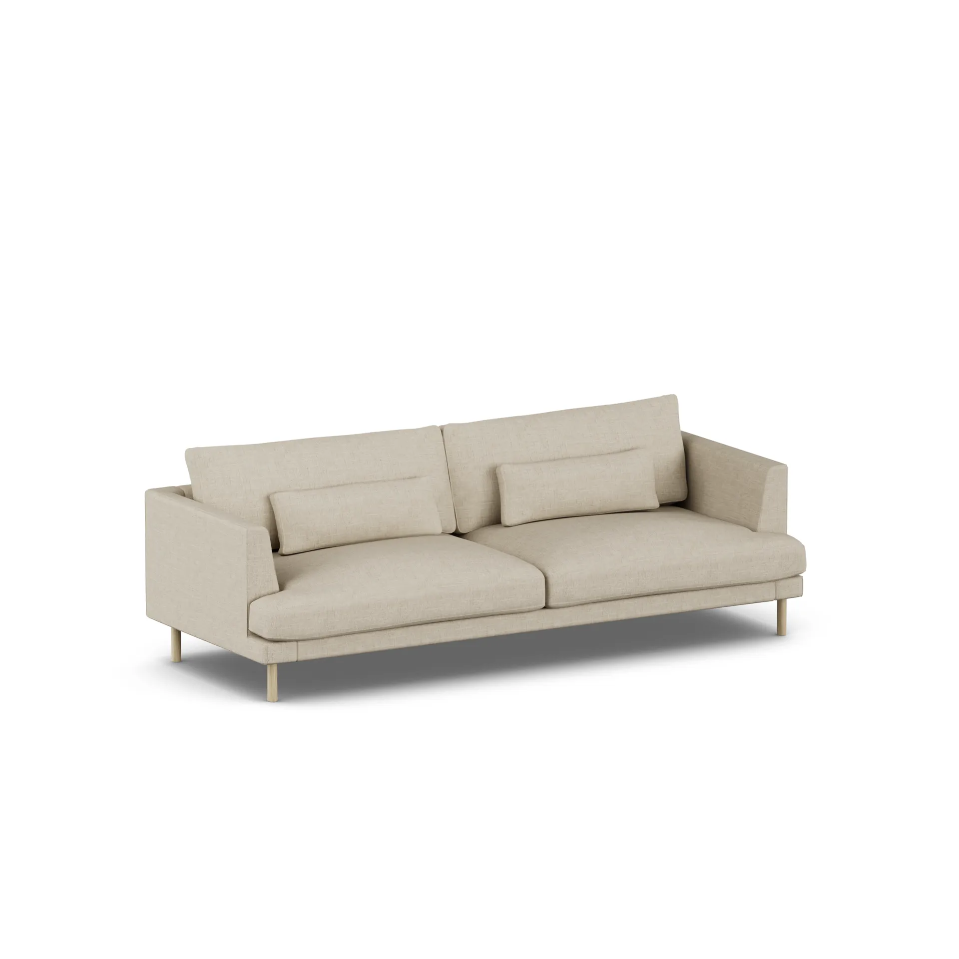 Bredhult soffa, Bern Beige 0341-vitoljad ek, 3-sits 1898