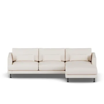 Bredhult soffa - Caleido Beige 9600-svart stål, 2,5-sits C1 - 1898