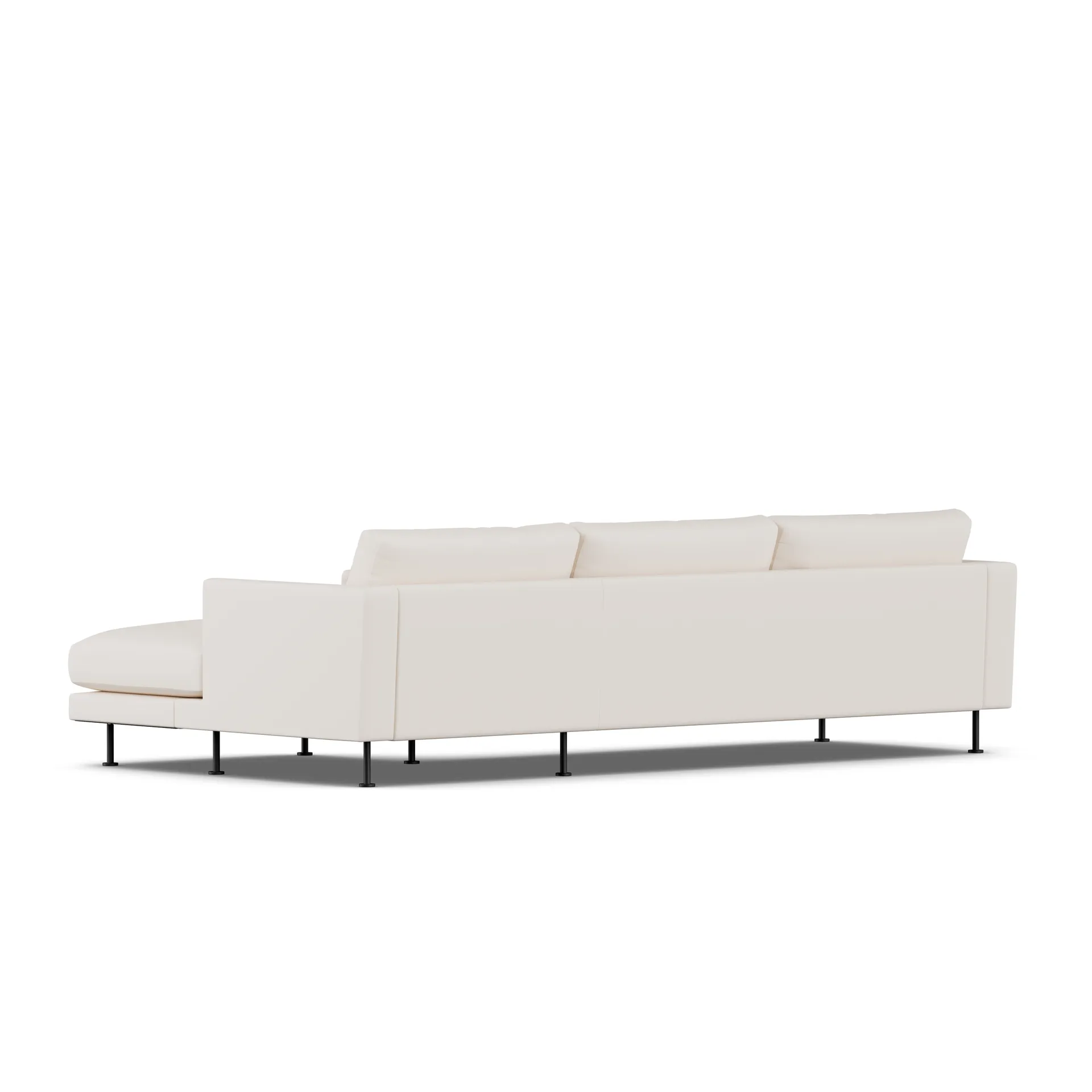Bredhult soffa, Caleido Beige 9600-svart stål, 2,5-sits C1 1898