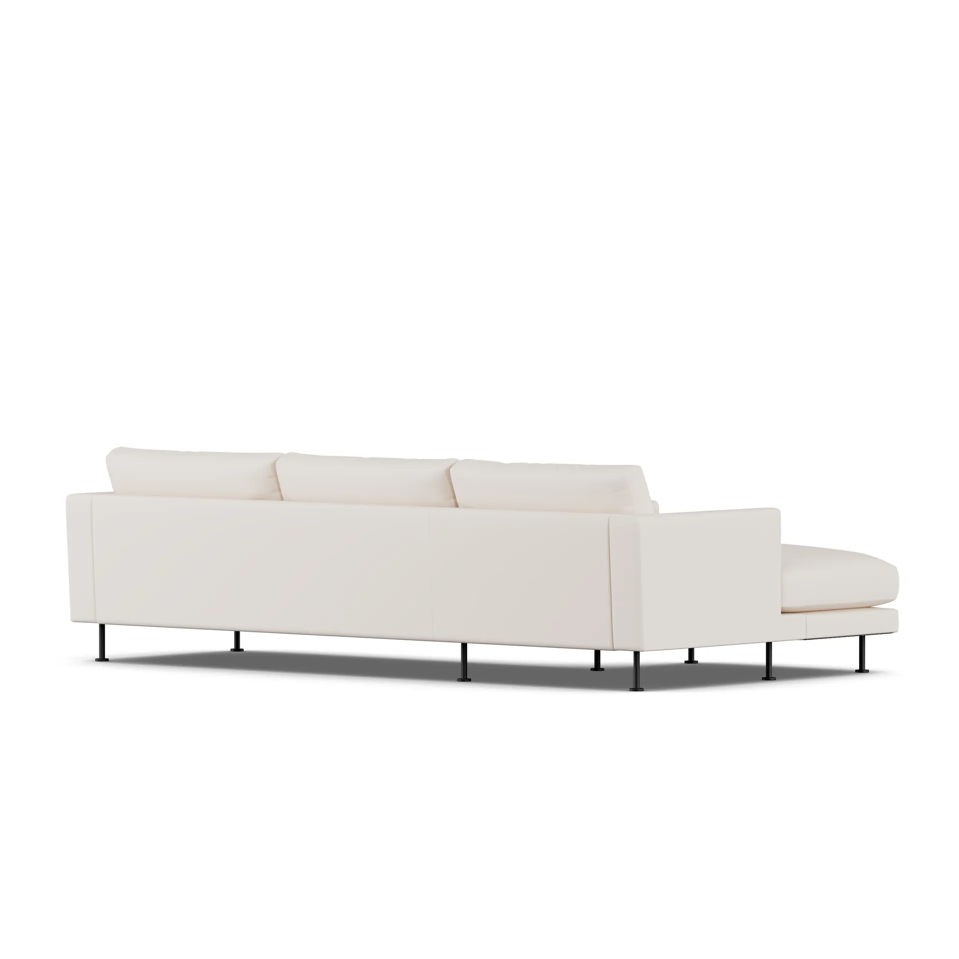 Bredhult soffa, Caleido Beige 9600-svart stål, 2,5-sits C2 1898