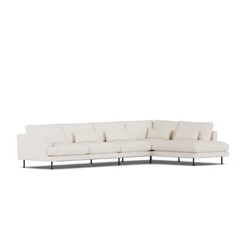 Bredhult soffa - Caleido Beige 9600-svart stål, 4-sits B1 - 1898