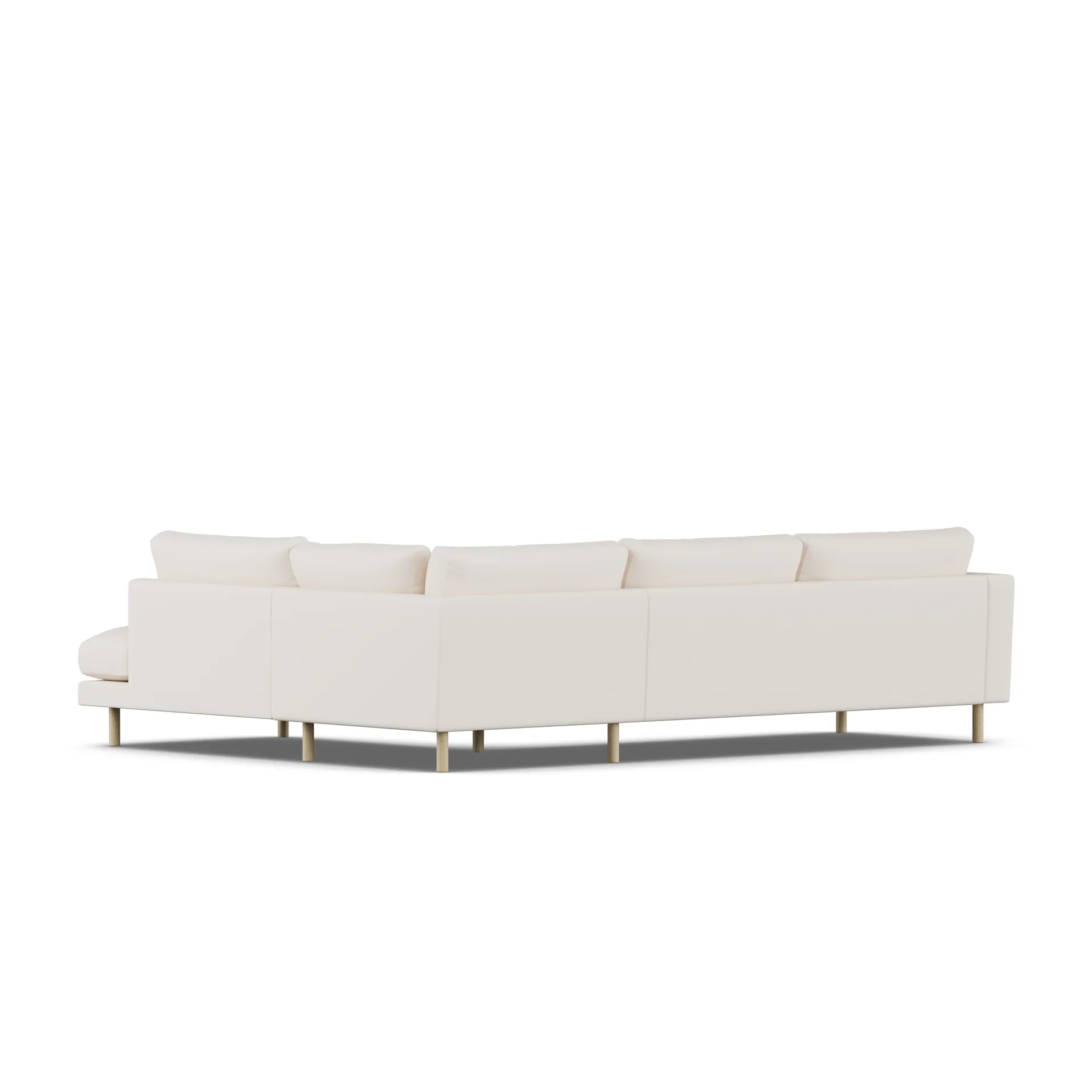 Bredhult soffa, Caleido Beige 9600-vitoljad ek, 3-sits A1 1898