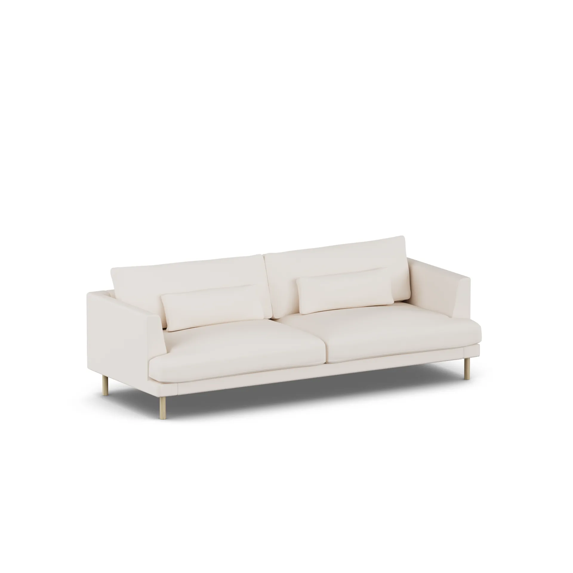 Bredhult soffa, Caleido Beige 9600-vitoljad ek, 3-sits 1898