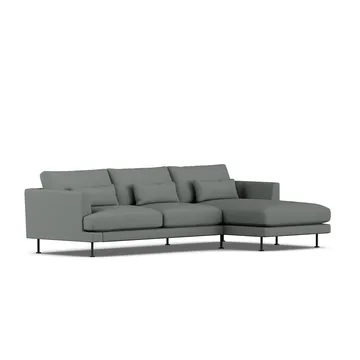 Bredhult soffa - Caleido Grey 1240-svart stål, 2,5-sits C1 - 1898