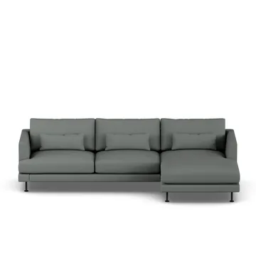 Bredhult soffa - Caleido Grey 1240-svart stål, 2,5-sits C1 - 1898