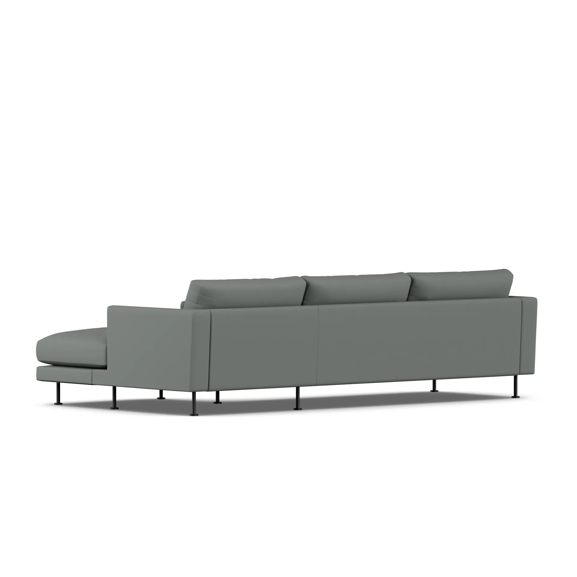Bredhult soffa, Caleido Grey 1240-svart stål, 2,5-sits C1 1898