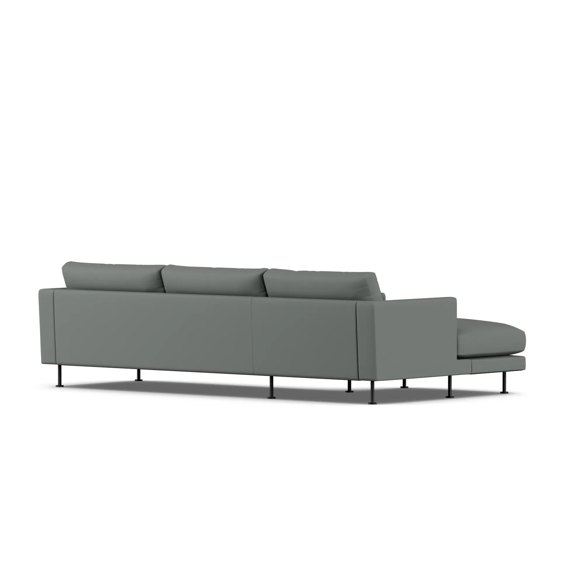 Bredhult soffa, Caleido Grey 1240-svart stål, 2,5-sits C2 1898