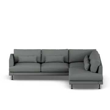 Bredhult soffa - Caleido Grey 1240-svart stål, 3-sits A1 - 1898