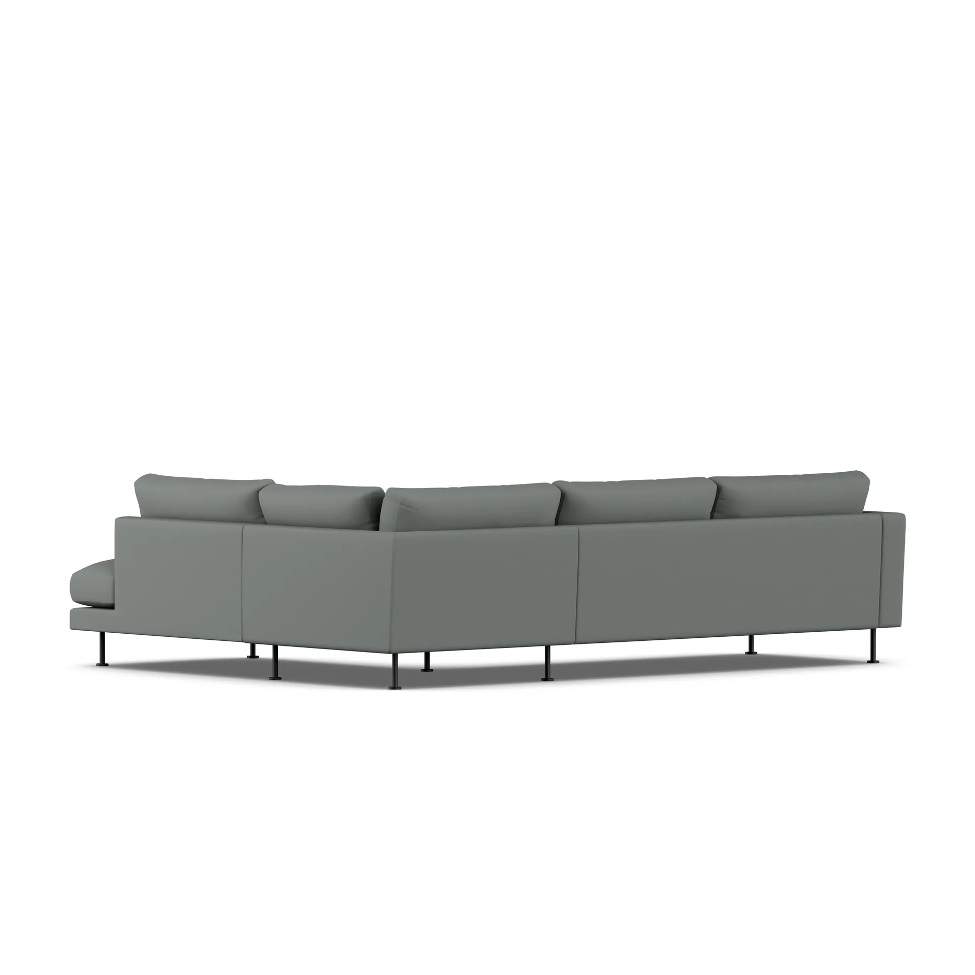 Bredhult soffa, Caleido Grey 1240-svart stål, 3-sits A1 1898