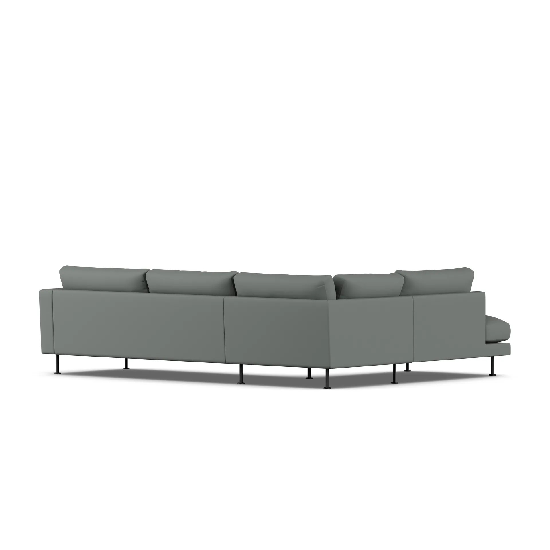 Bredhult soffa, Caleido Grey 1240-svart stål, 3-sits A2 1898