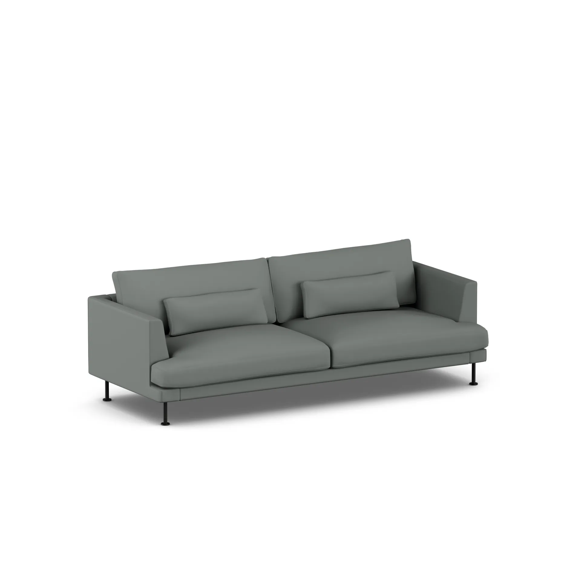 Bredhult soffa, Caleido Grey 1240-svart stål, 3-sits 1898