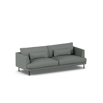 Bredhult soffa - Caleido Grey 1240-svart stål, 3-sits - 1898