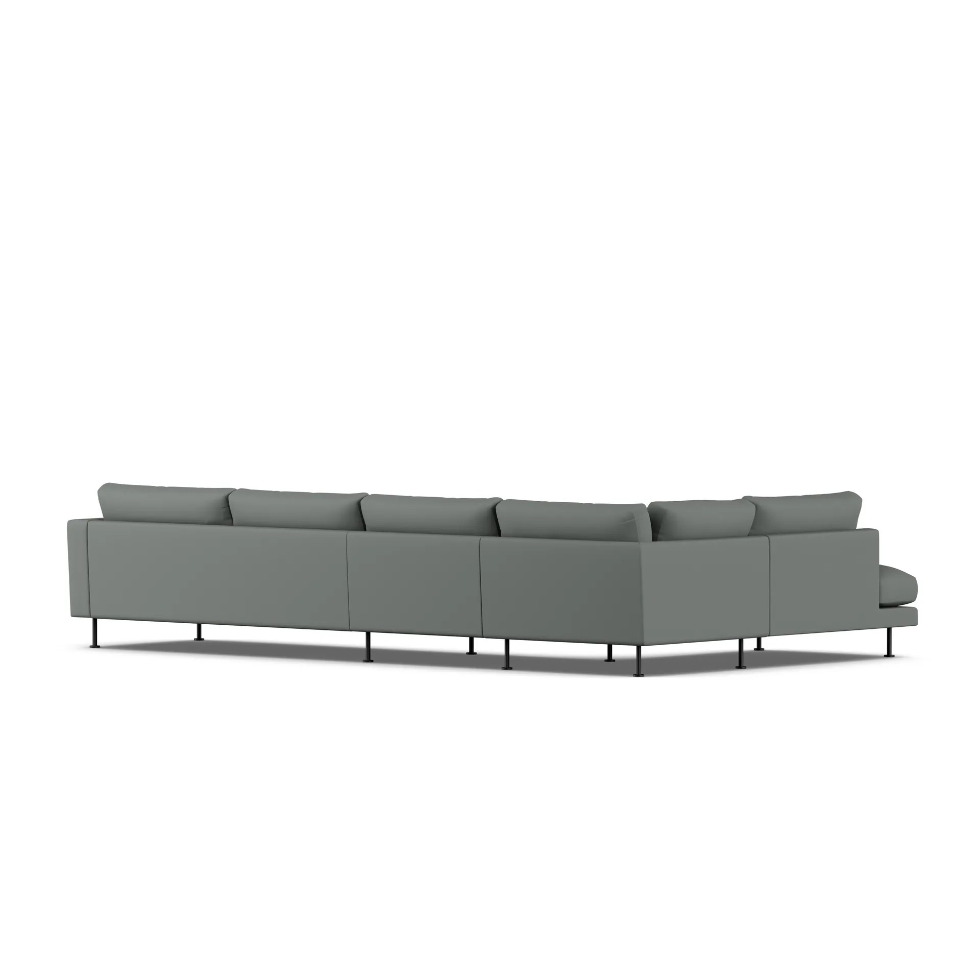Bredhult soffa, Caleido Grey 1240-svart stål, 4-sits B2 1898