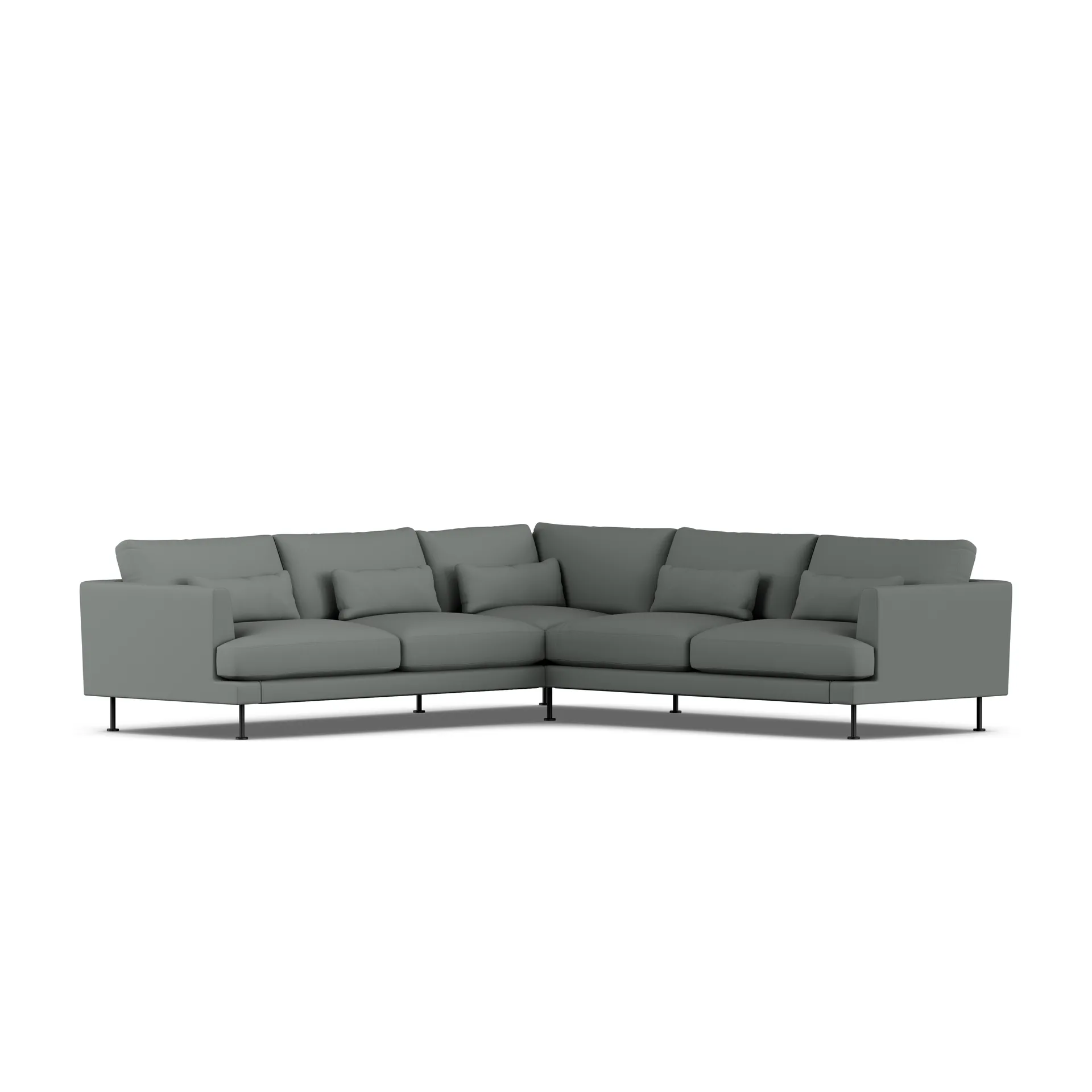 Bredhult soffa, Caleido Grey 1240-svart stål, hörnsoffa F 1898