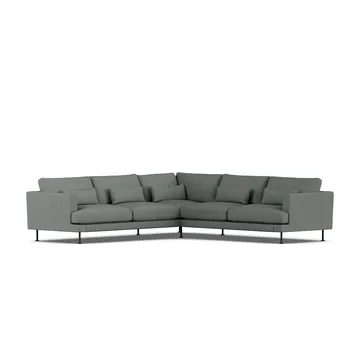 Bredhult soffa - Caleido Grey 1240-svart stål, hörnsoffa F - 1898