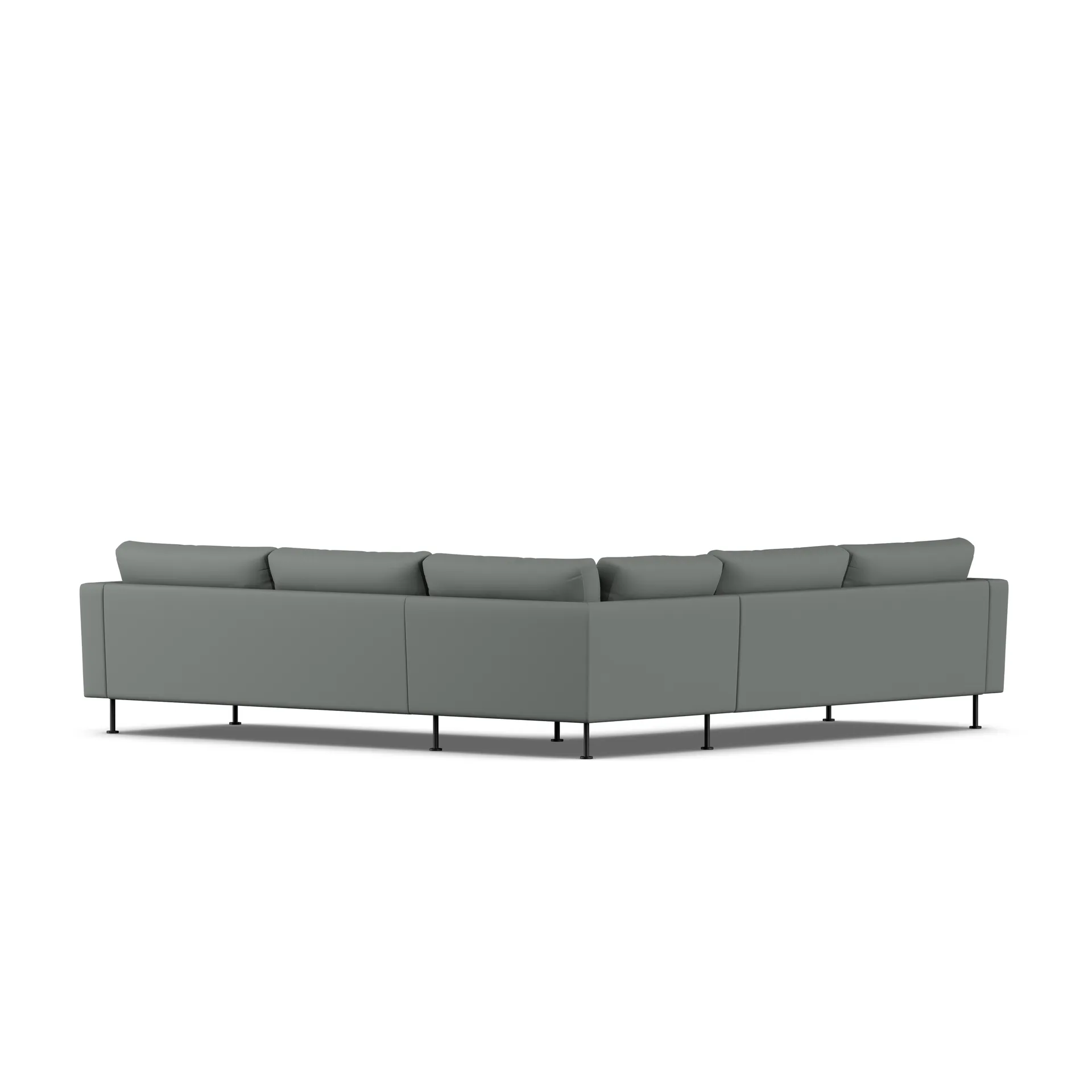 Bredhult soffa, Caleido Grey 1240-svart stål, hörnsoffa F 1898