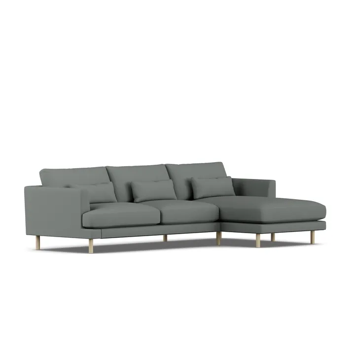 Bredhult soffa - Caleido Grey 1240-vitoljad ek, 2,5-sits C1 - 1898