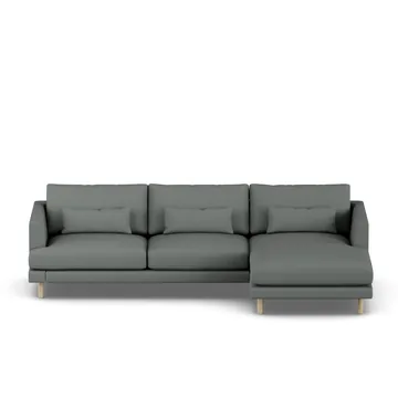 Bredhult soffa - Caleido Grey 1240-vitoljad ek, 2,5-sits C1 - 1898