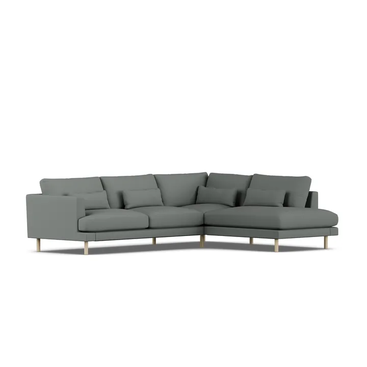 Bredhult soffa - Caleido Grey 1240-vitoljad ek, 3-sits A1 - 1898