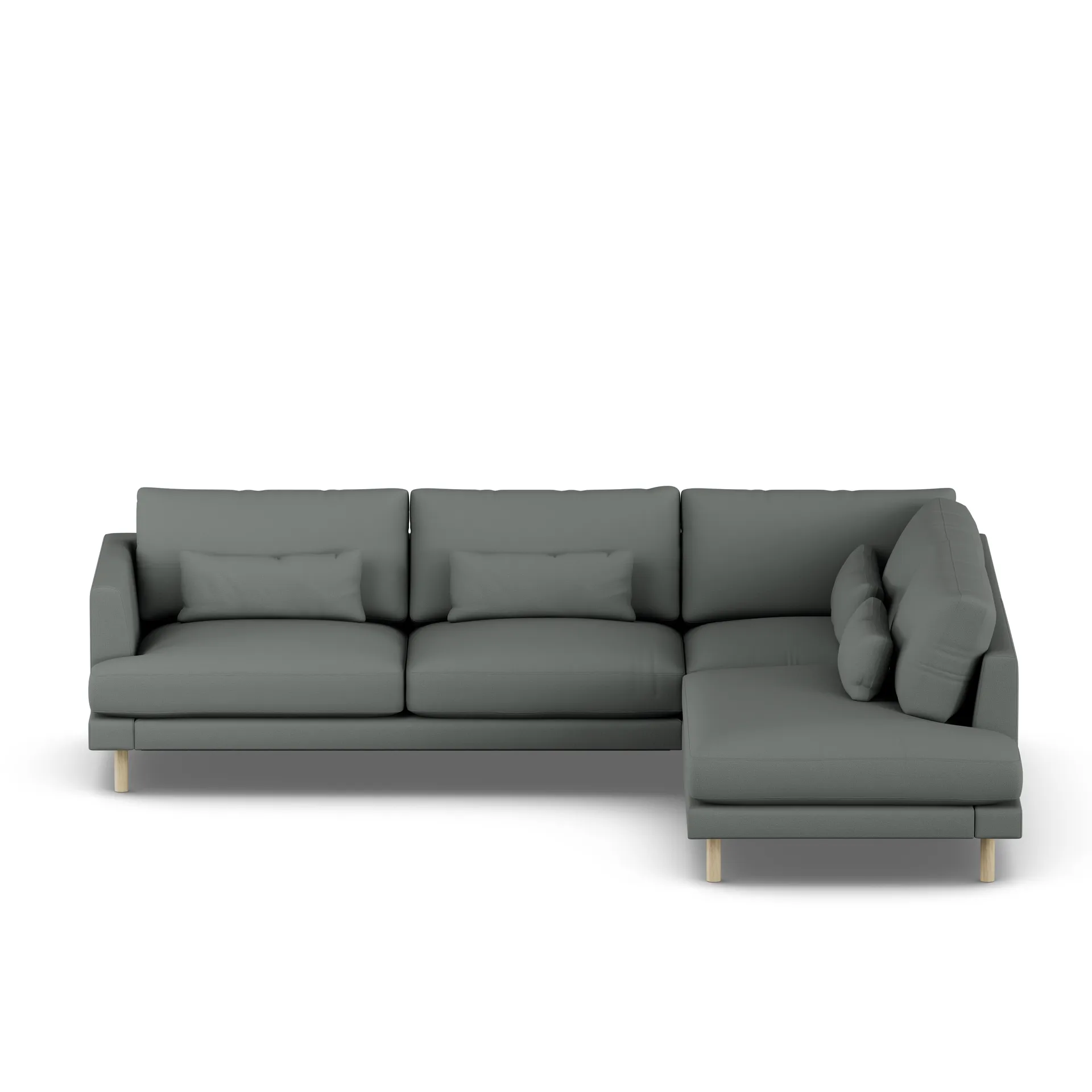 Bredhult soffa, Caleido Grey 1240-vitoljad ek, 3-sits A1 1898