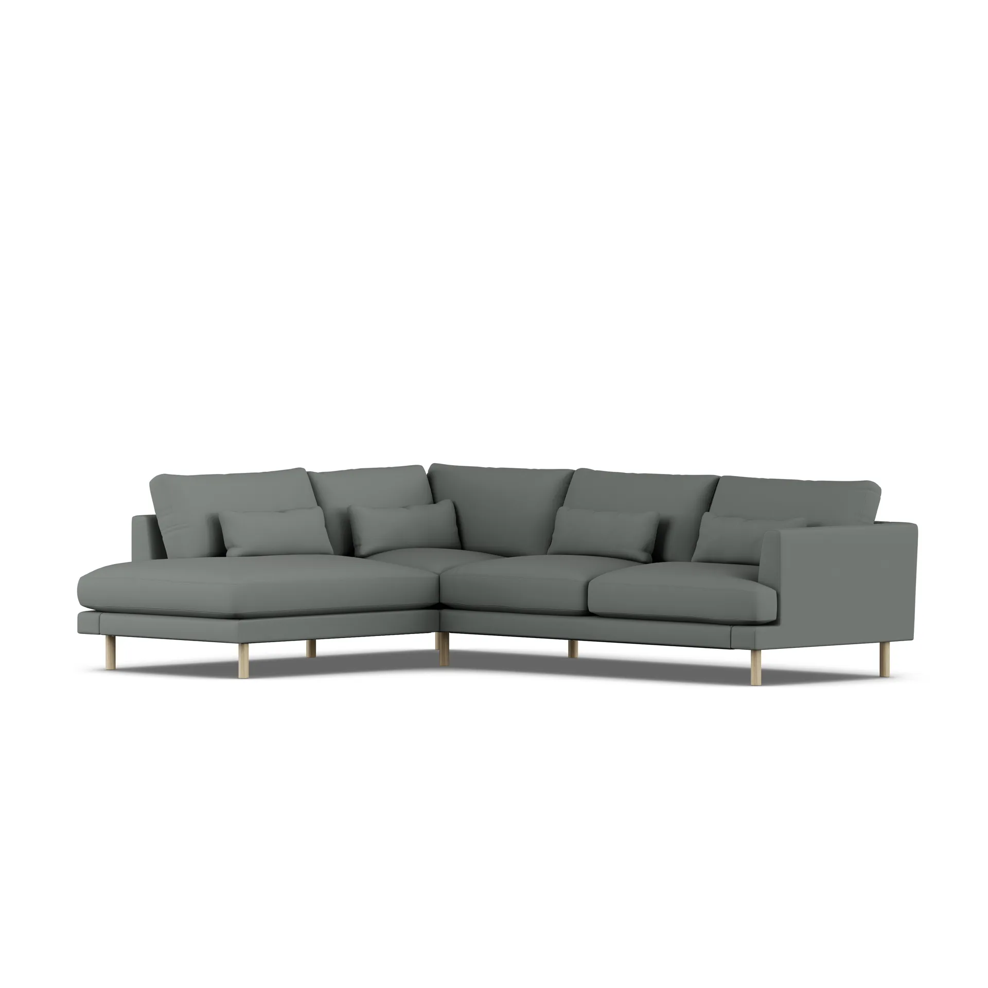 Bredhult soffa, Caleido Grey 1240-vitoljad ek, 3-sits A2 1898