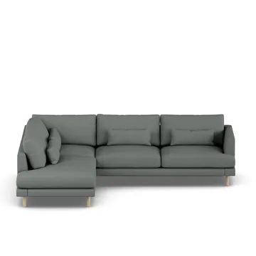 Bredhult soffa - Caleido Grey 1240-vitoljad ek, 3-sits A2 - 1898