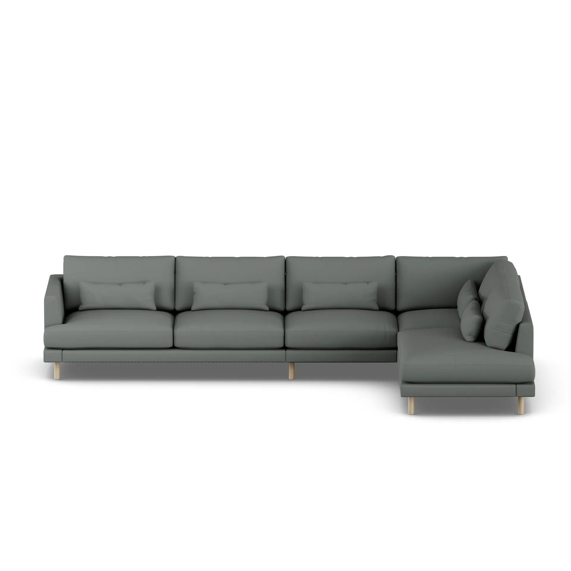 Bredhult soffa, Caleido Grey 1240-vitoljad ek, 4-sits B1 1898