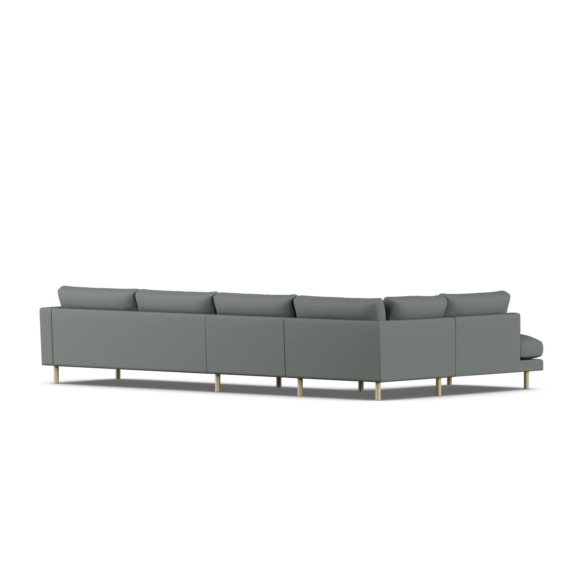 Bredhult soffa, Caleido Grey 1240-vitoljad ek, 4-sits B2 1898