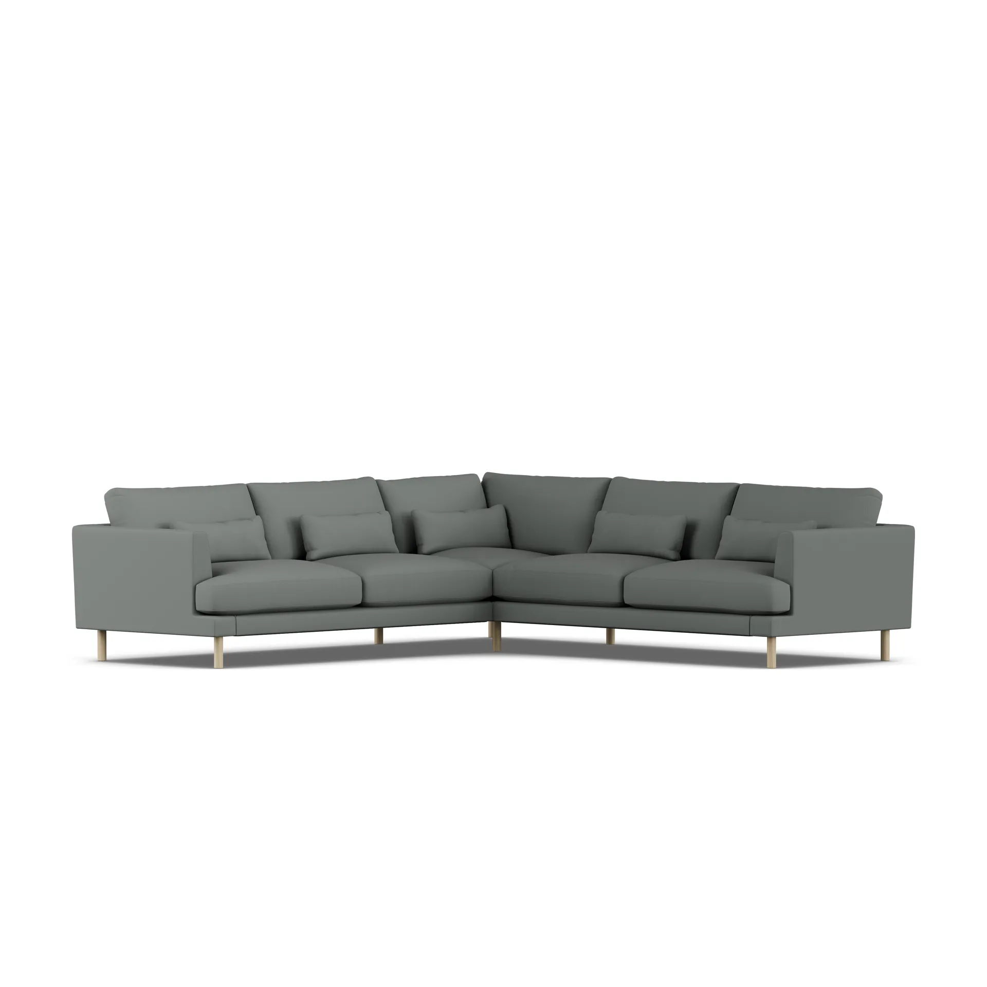 Bredhult soffa, Caleido Grey 1240-vitoljad ek, hörnsoffa F 1898