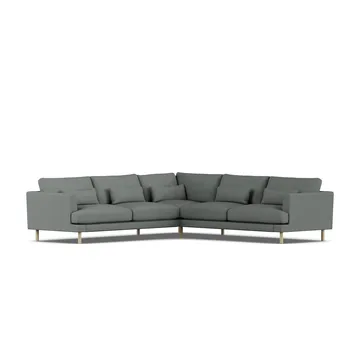 Bredhult soffa - Caleido Grey 1240-vitoljad ek, hörnsoffa F - 1898