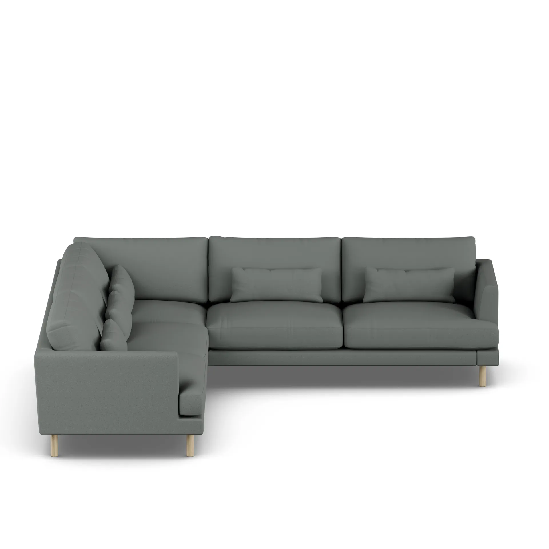 Bredhult soffa, Caleido Grey 1240-vitoljad ek, hörnsoffa F 1898