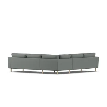 Bredhult soffa - Caleido Grey 1240-vitoljad ek, hörnsoffa F - 1898