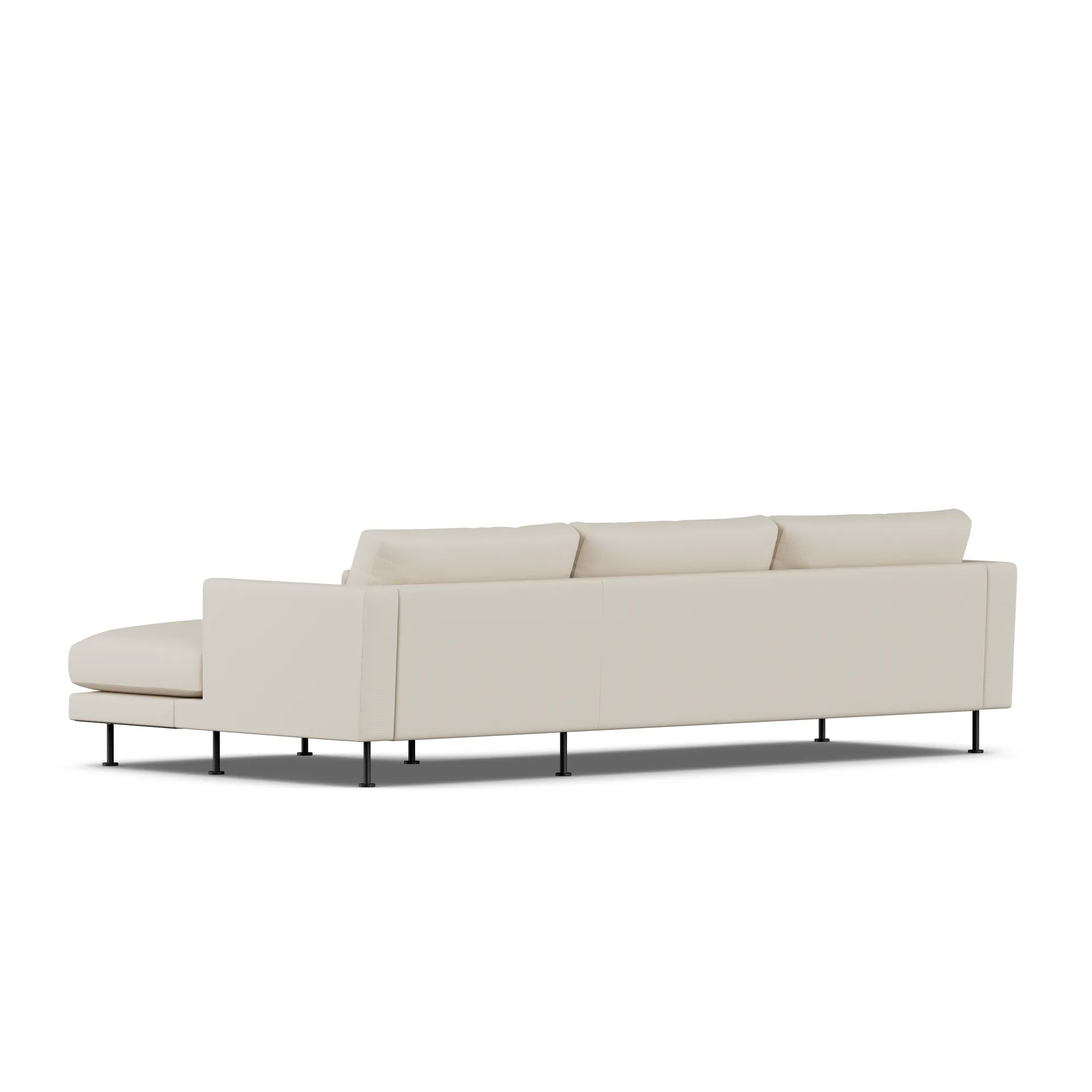 Bredhult soffa, Jump Beige 1956-svart stål, 2,5-sits C1 1898